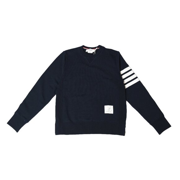 Thom Browne 4 Bar Stripe Crewneck Sweatshirt Navy White